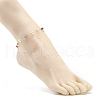Natural Amethyst & Pearl Beaded Anklet AJEW-AN00500-03-3