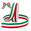 50 Yards Tricolor Polyester Striped Grosgrain Ribbon OCOR-WH0078-199C-7