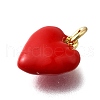 Brass Red Enamel Charms KK-Z102-23G-05-2