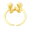 Rack Plating Brass Open Cuff Rings RJEW-S394-01G-W-3