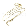Brass Micro Pave Clear Cubic Zirconia Star Moon Pendant Necklaces for Women NJEW-D311-02F-G-4