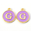 Golden Plated Alloy Enamel Charms ENAM-S118-10G-1