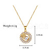 Ring with Leaf 304 Stainless Steel Pave Clear Cubic Zirconia & Plastic Pearl Pendant Necklaces FS-WGF5EEF-01-4