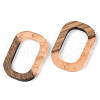 Transparent Resin & Walnut Wood Pendants RESI-S389-031A-B04-2
