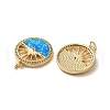 Brass Micro Pave Cubic Zirconia with Synthetic Opal Pendants KK-D096-16G-2