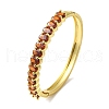 Brass Pave Cubic Zirconia Hinged Bangles for Women BJEW-B091-05G-2