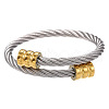 Punk Roman Alphabet Stainless Steel Twist Open Cuff Bangles BH6879-9-1