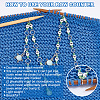 Spray Painted Crackle Glass & Acrylic link Knitting Row Counter Chains HJEW-AB00391-5