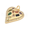 Brass Micro Pave Cubic Zirconia Pendants KK-U058-28G-2