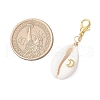 Copper Wire Wrapped Shell & Brass Star Moon Sun Pendant Decorations HJEW-JM03218-3