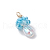 Glass Seed Beaded Jellyfish Pendants PALLOY-MZ00706-01-3