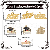 SUNNYCLUE 60Pcs 3 Styles Graduation Season Alloy Pendants FIND-SC0013-17-2
