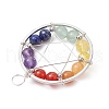 Gemstone Copper Wire Wrapped Pendants PALLOY-JF02305-02-2