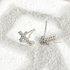 Brass Micro Pave Clear Cubic Zirconia Stud Earrings EJEW-R016-26P-18-3