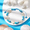Synthetic Turquoise Beads with Natural Magnesite Anklet for Women AJEW-AN00576-02-2