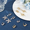 Beebeecraft 4 Pairs 2 Colors Rack Plating Brass Micro Pave Cubic Zirconia Hoop Earring Findings with Latch Back Closure KK-BBC0015-60-4
