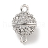 Brass Micro Pave Clear Cubic Zirconia Magnetic Clasps KK-P284-01A-P-1