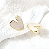 Heart Brass Stud Earrings EJEW-V011-07G-03-3