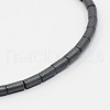 Matte Grade A Non-magnetic Synthetic Hematite Column Beads Strands G-O004-07-2