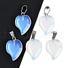 Opalite Heart Pendants G-H073-03P-16-1