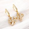 Windmill Brass Micro Pave Clear Cubic Zirconia Hoop Earrings KK-D363-16G-4