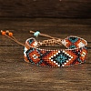 Bohemian Style Glass Bead Braided Bracelets ZD3902-1-1