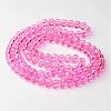 Drawbench Transparent Glass Round Beads Strands X-GLAD-Q012-8mm-03-2