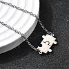 201 Stainless Steel Pulsera Puzzle Link Bracelets BJEW-B128-03P-2