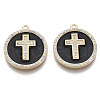 Brass Micro Pave Cubic Zirconia Pendants KK-R130-035-01G-NF-1