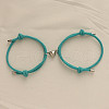 Alloy Heart-shaped Magnetic Braided Rope Bracelets for Couple Girlfriends WG59636-20-1