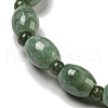 Natural Jadeite Oval Stretch Bracelets BJEW-H603-01-3