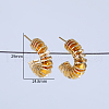 C-shaped Hexagon Brass Stud Earrings MY5840-4