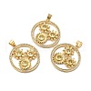 Rack Plating Brass Pave Cubic Zirconia Pendants KK-O142-54G-1