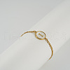 Flat Round with Letter Pattern 304 Stainless Steel Link Bracelets FS-WG4692B-51-1