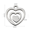 Non-Tarnish 304 Stainless Steel Charms STAS-Q201-T174-3