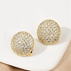 Half Round Brass Micro Pave Clear Cubic Zirconia Clip-on Earrings EJEW-M082-14G-5