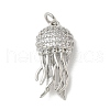 Brass Micro Pave Clear Cubic Zirconia Pendants KK-U046-02P-03-1