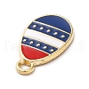 American Flag Style Alloy Enamel Pendants ENAM-M046-04G-4