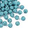 Polymer Clay Rhinestone Beads RB-H284-6MM-Half-202-1
