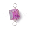 Electroplated Natural Quartz Connector Charms PALLOY-JF02323-02-2