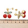 Cherry Brass Cubic Zirconia Dangle Stud Earrings EJEW-Q036-04G-3