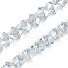 Electroplate Transparent Glass Beads Strands EGLA-U004-03A-PL01-1