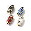 Rice Brass Micro Pave Cubic Zirconia Beads KK-Z114-14G-1