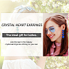 ANATTASOUL 4 Pairs 4 Colors Glass Heart Dangle Stud Earrings EJEW-AN0004-56-3