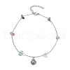 Natural Fluorite Chip Bead Chain Anklets AJEW-AN00671-03-2