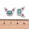 Synthetic Turquoise Rectangle with Flower Pendants KK-N258-15P-3