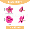 FIBLOOM 10 Pairs 10 Style Alloy 3D Flower Stud Earrings EJEW-FI0001-92-2