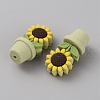 Sunflower Flowerpot Food Grade Eco-Friendly Silicone Beads SIL-TAC0002-20-3