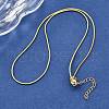 1MM Brass Round Snake Chain Necklaces NJEW-M108-35G-5