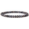 4mm Round Natural Labradorite Beads Bracelet for Men KG3069-10-1